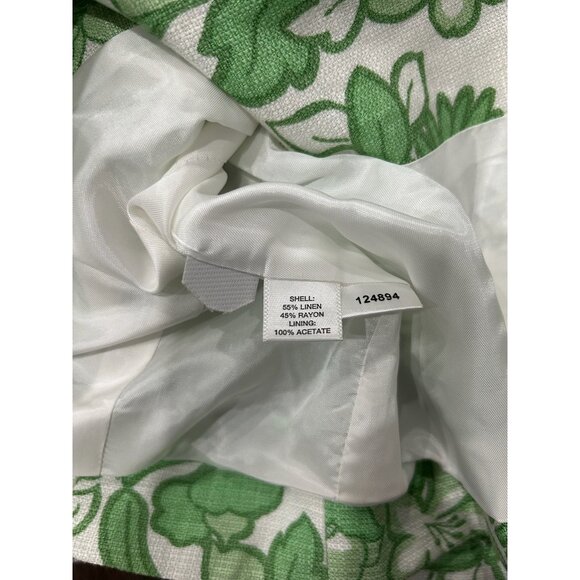 Ann Taylor Loft Petites Green Floral Linen Blend Button Up Jacket Sz 2P - Picture 6 of 10